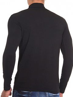 Мужская черная футболка с длинными рукавами и воротником стойкой Doreanse Long Sleeve 2930c01 распродажа